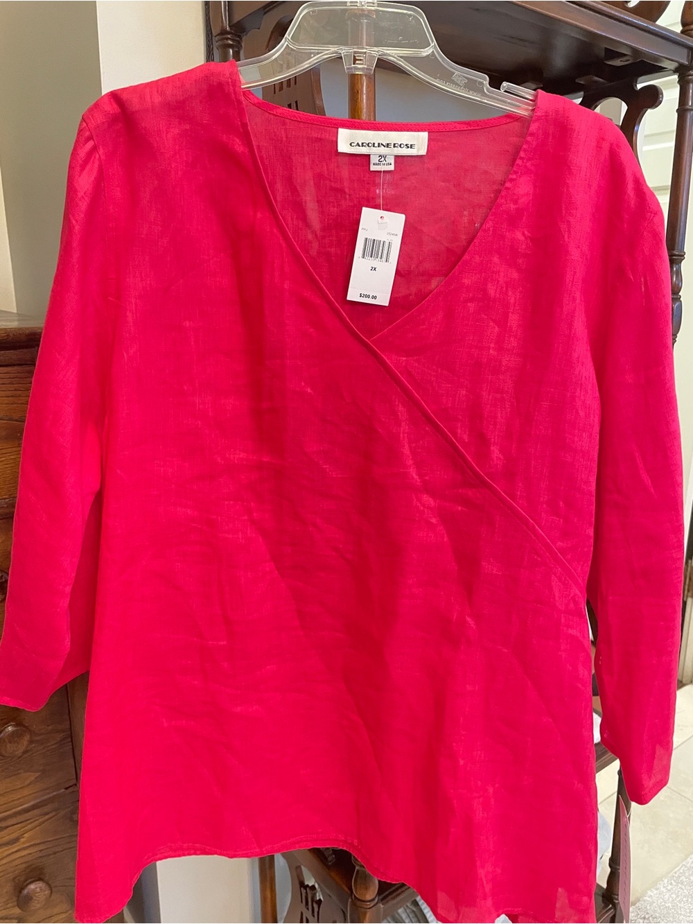 Caroline Rose Women's Open Shoulder Tunic in Fuchsia